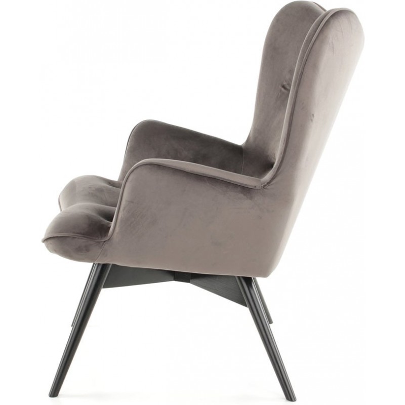 Armchair Black Vicky Velvet Grey